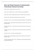 Rise Up Retail Industry Fundamentals Final Exam Solved Correctly&period;