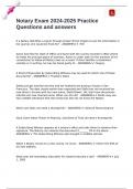 Notary Exam 2024-2025 Practice Questions and answers