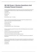 NR 302 Exam 1 Review Questions And Already Passed Answers&period;