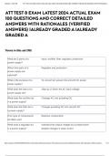 ATT TEST 8 EXAM LATEST 2024 ACTUAL EXAM 100 QUESTIONS AND CORRECT DETAILED ANSWERS WITH RATIONALES &lpar;VERIFIED ANSWERS&rpar; 