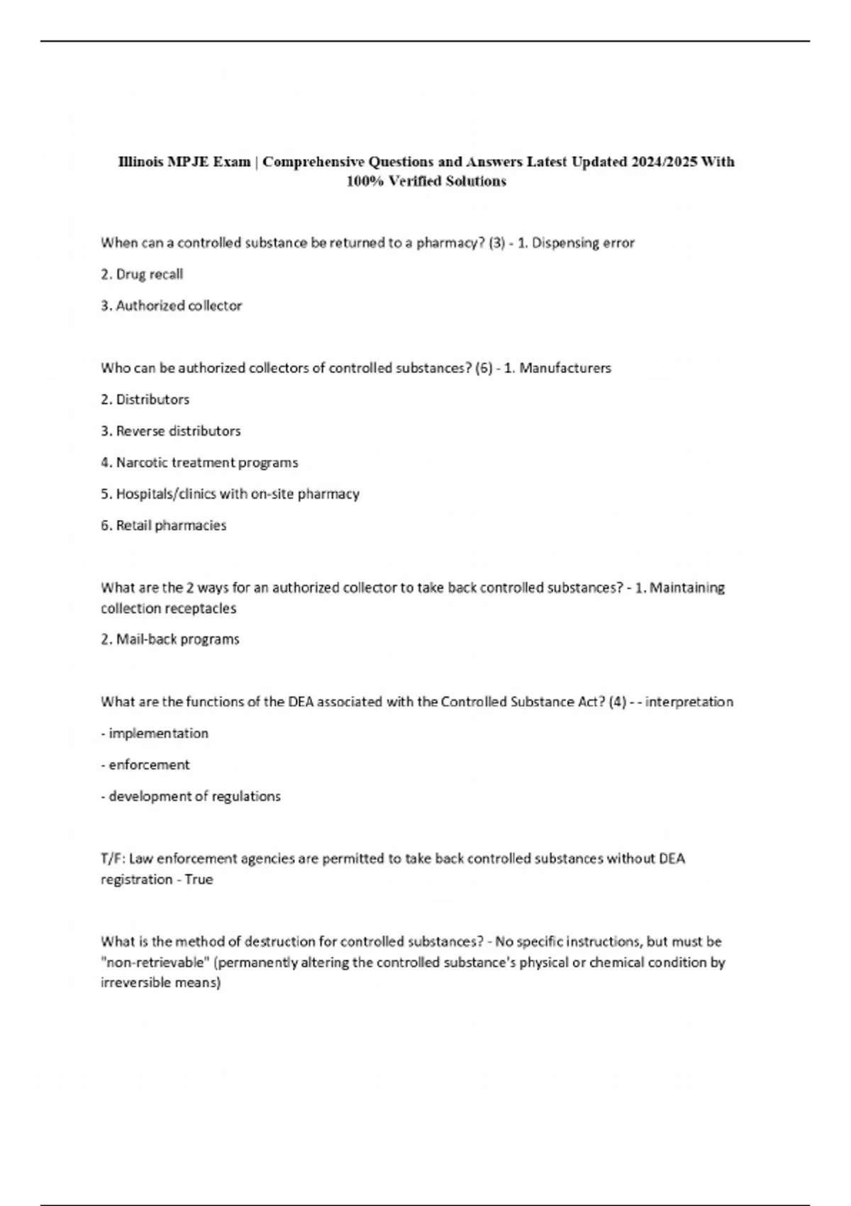 Illinois MPJE Exam | Comprehensive Questions and Answers Latest Updated ...