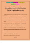Missouri Law Exam per Don Otto Class Practice Questions and Answers