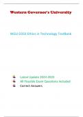 WGU D333 Ethics in Technology TestBank Latest Update 2024&sol;2025 All Possible Exam Questions Included Correct Answers 