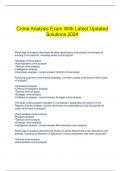   Crime Analysis Exam With Latest Updated Solutions 2024