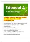   Biology Edexcel A Level &lpar;TOPIC 3&rpar; exam questions with answers 2023  3&period;10&colon; Draw a flowchart that shows how different organelles and nucleus involved in the process of protein production and trafficking in a cell&period; - Answer 1&period; transcription of DNA to mRNA 