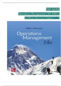 TEST BANK for Operations Management&comma; 14th Editio by William Stevenson&comma; Verified Chapters 1 - 19&comma; Complete Newest Version