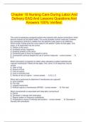Chapter 16 Nursing Care During Labor And Delivery EAQ And Lessons Questions And Answers 100&percnt; Verified&period;