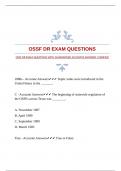 OSSF DR EXAM QUESTIONS WITH GUARANTEED ACCURATE ANSWERS &vert;VERIFIED