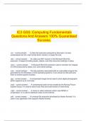 IC3 GS5&colon; Computing Fundamentals Questions And Answers 100&percnt; Guaranteed Success&period;