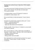 Nursing Interventions Exam &num;2 Questions With Complete Solutions