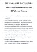 RTE 1000 Final Exam Questions with 100&percnt; Correct Answers