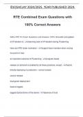 RTE Combined Exam Questions with 100&percnt; Correct Answers