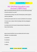 PSY 370 Final Questions and  Answers &lpar;100&percnt; Pass&rpar;