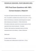 RTE Final Exam Questions with 100&percnt; Correct Answers &vert; Rated A&plus;