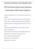 RTE Final Exam Review Exam Questions and Answers 100&percnt; Solved &vert; Rated A&plus;