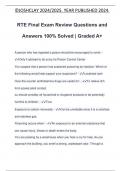 RTE Final Exam Review Questions and Answers 100&percnt; Solved &vert; Graded A&plus;
