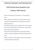 RTE Practice Exam Questions and Answers 100&percnt; Solved