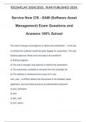 Service Now CIS - SAM &lpar;Software Asset Management&rpar; Exam Questions and Answers 100&percnt; Solved