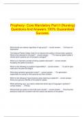 Prophecy- Core Mandatory Part II &lpar;Nursing&rpar; Questions And Answers 100&percnt; Guaranteed Success&period;