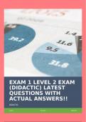 EXAM 1 LEVEL 2 EXAM &lpar;DIDACTIC&rpar; LATEST QUESTIONS WITH ACTUAL ANSWERS&excl;&excl;