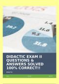 DIDACTIC EXAM II QUESTIONS & ANSWERS SOLVED 100&percnt; CORRECT&excl;&excl;