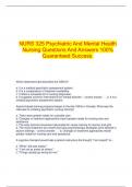 NURS 325 Psychiatric And Mental Health Nursing Questions And Answers 100&percnt; Guaranteed Success&period;