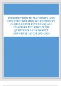 INTRODUCTION TO MATERNITY AND  PEDIATRIC NURSING 8TH EDITION BY  GLORIA LEIFER TEST BANK&vert;&vert; ALL  CHAPTERS INCLUDED WITH  QUESTIONS AND CORRECT  ANSWERS&vert;&vert; LATEST 2024-2025