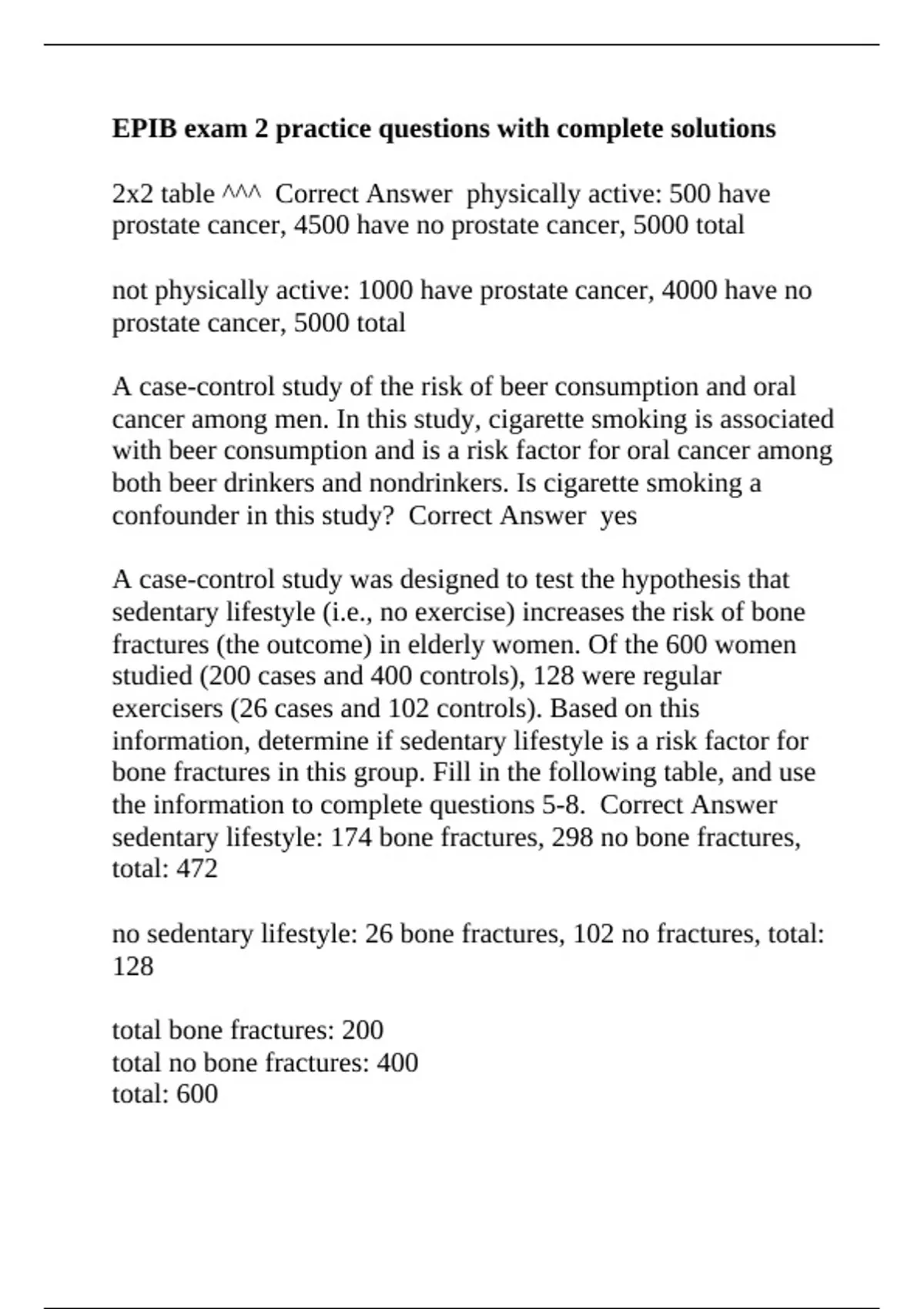 EPIB exam 2 practice questions with complete solutions - EPIB - Stuvia US