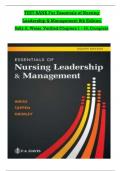 TEST BANK For Essentials of Nursing Leadership & Management 8th Edition 2024&comma; by Sally A&period; Weiss&comma; Verified Chapters 1 - 16&comma; &vert;&vert; Complete Newest Version &vert;&vert; Grade A&plus;&period;