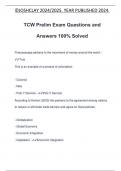 TCW Prelim Exam Questions and Answers 100&percnt; Solved