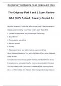 The Odyssey Part 1 and 2 Exam Review Q&A 100&percnt; Solved &vert; Already Graded A&plus;