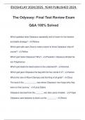 The Odyssey&colon; Final Test Review Exam Q&A 100&percnt; Solved