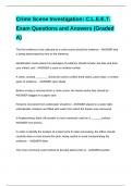 Crime Scene Investigation&colon; C&period;L&period;E&period;E&period;T&period; Exam Questions and Answers &lpar;Graded A&rpar;
