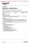 Actual 2024 AQA A-level ENGLISH LITERATURE B 7717&sol;2A Paper 2A Question Paper &plus; Mark Scheme