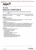 Actual 2024 AQA A-level ENGLISH LITERATURE B 7717&sol;2B Paper 2B Question Paper &plus; Mark Scheme