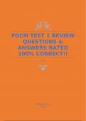 FOCM TEST 1 REVIEW QUESTIONS & ANSWERS RATED 100&percnt; CORRECT&excl;&excl;