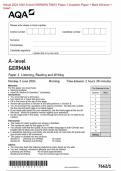 Actual 2024 AQA A-level GERMAN 7662&sol;1 Paper 1 Question Paper &plus; Mark Scheme &plus; Insert