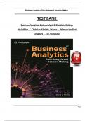 TEST BANK For Business Analytics&colon; Data Analysis & Decision Making&comma; 8th Edition by &lpar;S&period; Christian Albright&comma; 20242025&rpar; Verified Chapters 1 - 19&comma;  Newest  edition  A&plus;&period;
