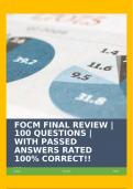 FOCM FINAL REVIEW &vert; 100 QUESTIONS &vert; WITH PASSED ANSWERS RATED 100&percnt; CORRECT&excl;&excl;