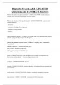 Digestive System A&P UPDATED Questions and CORRECT Answers