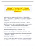  Manager's Food Handler's License- Learn2Serve Questions And Answers Graded A&plus;&period;