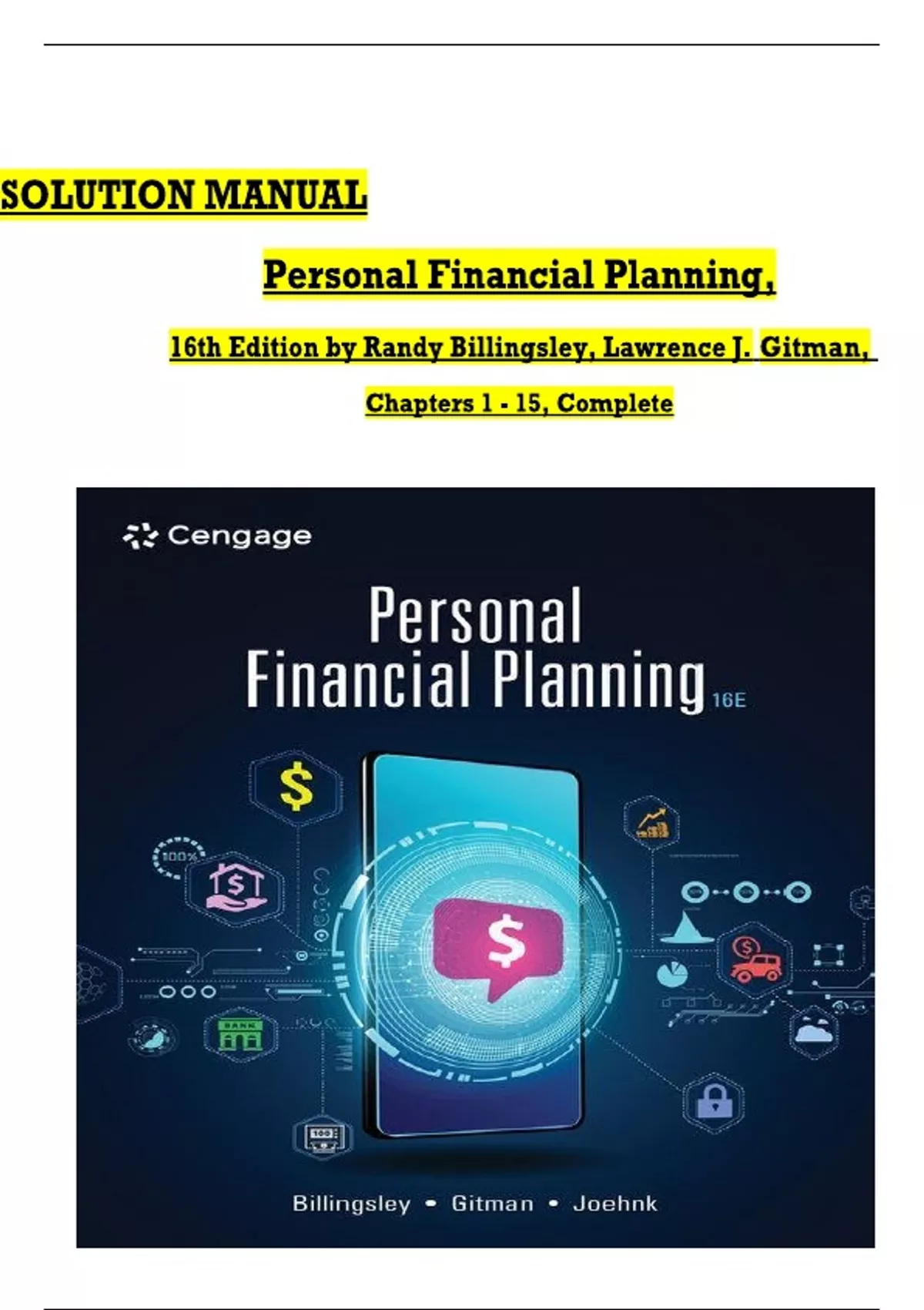 SOLUTION MANUAL Personal Financial Planning, 16th Edition by Randy ...