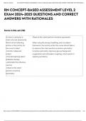 RN CONCEPT-BASED ASSESSMENT LEVEL 2 EXAM 2024-2025 QUESTIONS AND CORRECT ANSWERS WITH RATIONALES