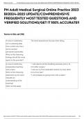 PN Adult Medical Surgical Online Practice 2023 B&vert;&vert;2024-2025 UPDATE&sol;COMPREHENSIVE FREQUENTLY MOST TESTED QUESTIONS AND VERIFIED SOLUTIONS&sol;GET IT 100&percnt; ACCURATE&excl;&excl;
