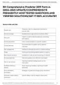 RN Comprehensive Predictor 2019 Form A-&vert;2024-2025 UPDATE&sol;COMPREHENSIVE FREQUENTLY MOST TESTED QUESTIONS AND VERIFIED SOLUTIONS&sol;GET IT 100&percnt; ACCURATE&excl;&excl;
