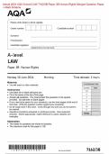 Actual 2024 AQA A-level LAW 7162&sol;3B Paper 3B Human Rights Merged Question Paper &plus; Mark Scheme