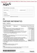 Actual 2024 AQA AS FURTHER MATHEMATICS 7366&sol;2S Paper 2 Statistics Question Paper &plus; Mark Scheme