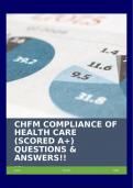 CHFM COMPLIANCE OF HEALTH CARE &lpar;SCORED A&plus;&rpar; QUESTIONS & ANSWERS&excl;&excl;