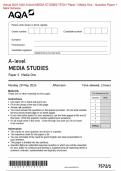 &period; Actual 2024 AQA A-level MEDIA STUDIES 7572&sol;1 Paper 1 Media One - Question Paper &plus; Mark Scheme