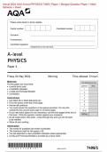 Actual 2024 AQA A-level PHYSICS 7408&sol;1 Paper 1 Merged Question Paper &plus; Mark Scheme &plus; Insert